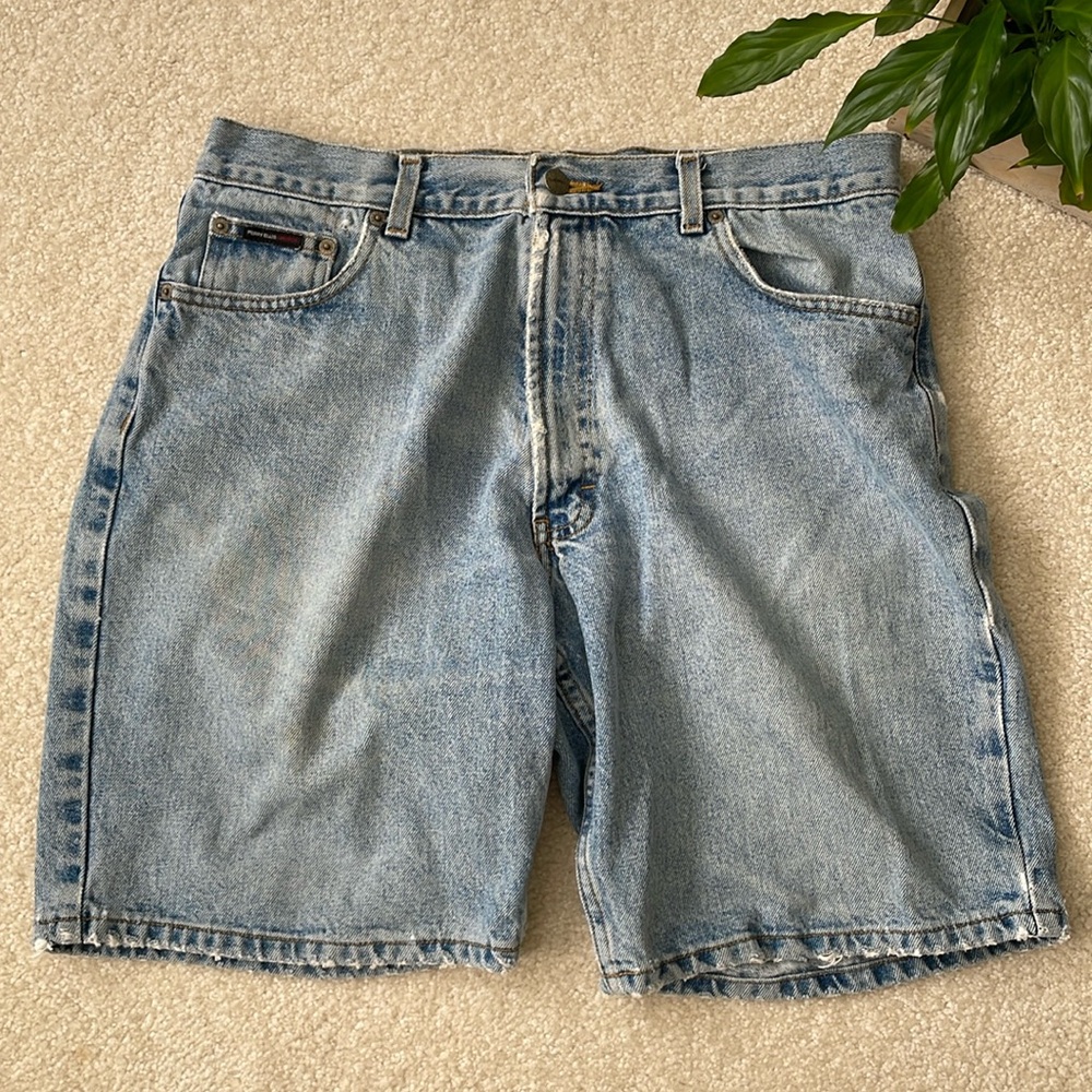 Perry Ellis America Men’s Light Wash Blue Denim Jean Shorts W34